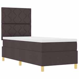 LED box pružinová postel s čelo Tmavě hnědá 80 x 200 cm textil - obrázek 6