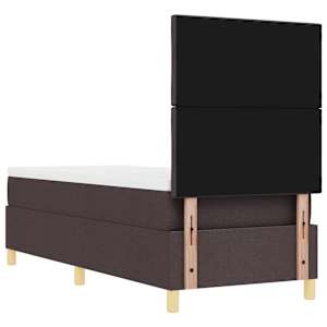 LED box pružinová postel s čelo Tmavě hnědá 80 x 200 cm textil - obrázek 10