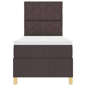 LED box pružinová postel s čelo Tmavě hnědá 80 x 200 cm textil - obrázek 8