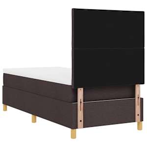 LED box pružinová postel s čelo Tmavě hnědá 90 x 190 cm textil - obrázek 10
