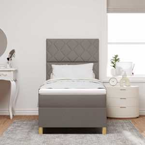 LED box pružinová postel s matrací Taupe 90 x 190 cm textil - obrázek 4