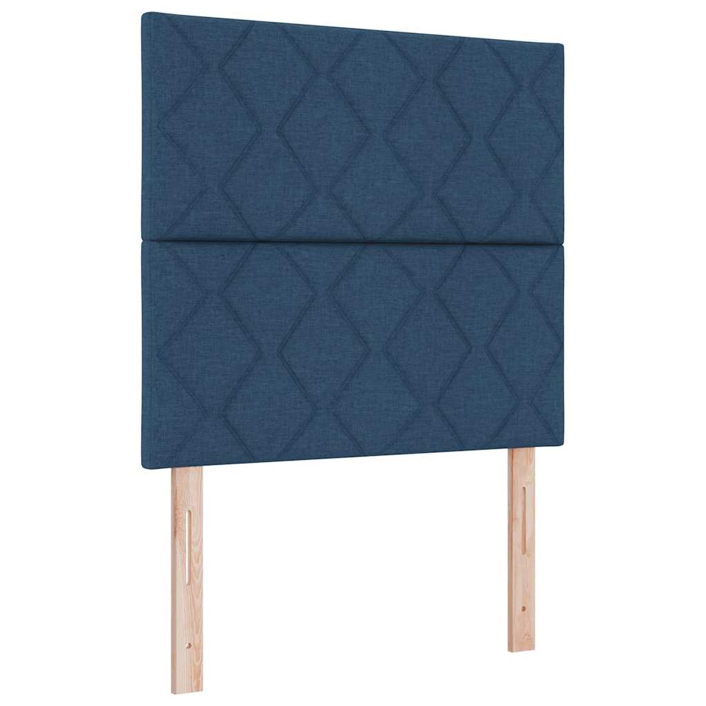 Thumbnail - vidaXL Boxspringbett mit Matratze & LED Blau 90x200 cm Stoff