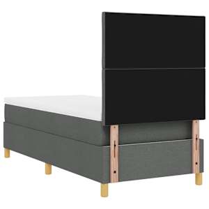 LED box pružinová postel s čelo Tmavě šedá 100 x 200 cm textil - obrázek 10