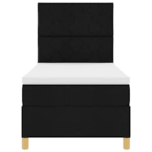 LED box pružinová postel s čelo Černá 100 x 200 cm textil - obrázek 8