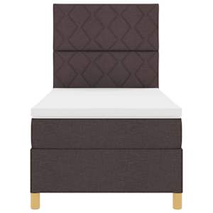 LED box pružinová postel s čelo Tmavě hnědá 100 x 200 cm textil - obrázek 8