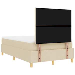 LED box pružinová postel s čelo Krémová 120 x 190 cm textil - obrázek 10