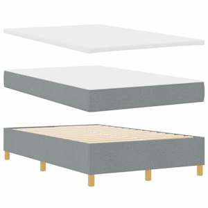 LED box pružinová postel s čelo Světle šedá 120 x 200 cm textil - obrázek 7