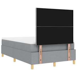 LED box pružinová postel s čelo Světle šedá 120 x 200 cm textil - obrázek 10