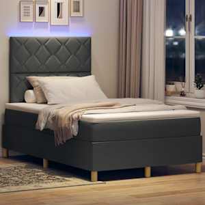 LED box pružinová postel s čelo Tmavě šedá 120 x 200 cm textil - obrázek 5