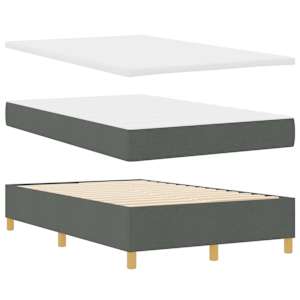 LED box pružinová postel s čelo Tmavě šedá 120 x 200 cm textil - obrázek 7