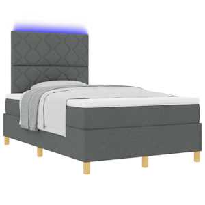 LED box pružinová postel s čelo Tmavě šedá 120 x 200 cm textil - obrázek 3