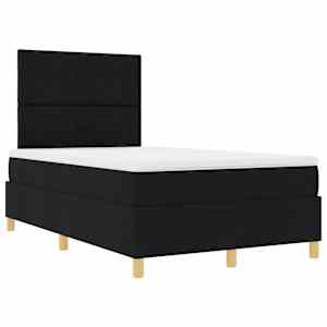 LED box pružinová postel s čelo Černá 120 x 200 cm textil - obrázek 6