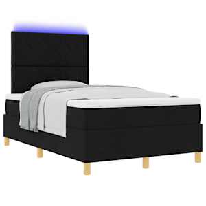 LED box pružinová postel s čelo Černá 120 x 200 cm textil - obrázek 3