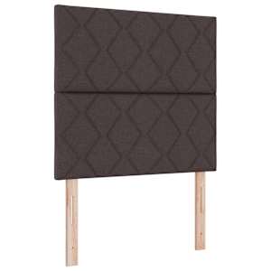 LED box pružinová postel s čelo Tmavě hnědá 120 x 200 cm textil - obrázek 2