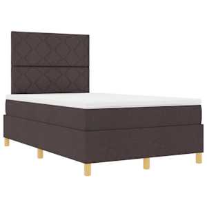 LED box pružinová postel s čelo Tmavě hnědá 120 x 200 cm textil - obrázek 6
