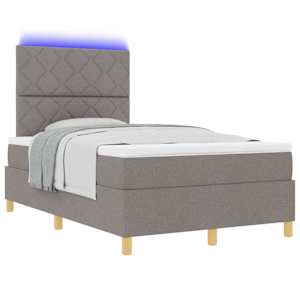 LED box pružinová postel s čelo Taupe 120 x 200 cm textil - obrázek 3