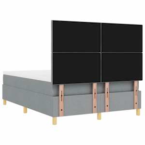 LED box pružinová postel s čelo Světle šedá 140 x 190 cm textil - obrázek 10