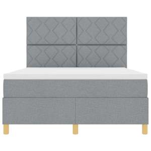 LED box pružinová postel s čelo Světle šedá 140 x 190 cm textil - obrázek 8