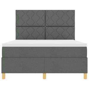 LED box pružinová postel s čelo Tmavě šedá 140 x 190 cm textil - obrázek 8