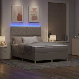 LED box pružinová postel s čelo Taupe 160 x 200 cm textil - obrázek 5