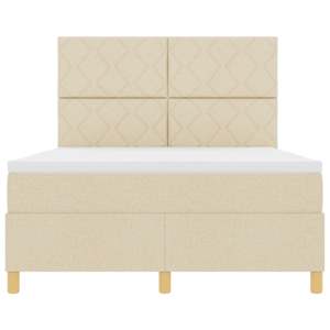 LED box pružinová postel s čelo Krémová 160 x 200 cm textil - obrázek 8
