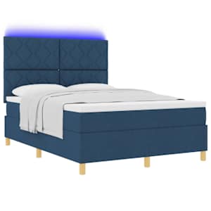 LED box pružinová postel s matrací Modrá 160 x 200 cm textil - obrázek 3