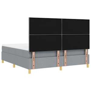 LED box pružinová postel s čelo Světle šedá 180 x 200 cm textil - obrázek 10