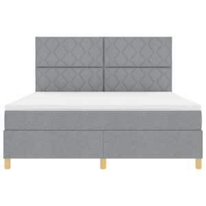 LED box pružinová postel s čelo Světle šedá 180 x 200 cm textil - obrázek 8