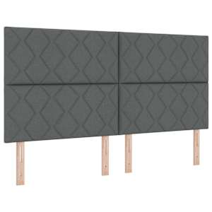 LED box pružinová postel s čelo Tmavě šedá 180 x 200 cm textil - obrázek 2