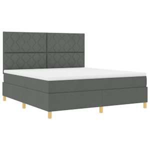 LED box pružinová postel s čelo Tmavě šedá 180 x 200 cm textil - obrázek 6