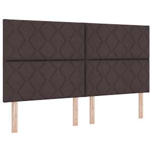 LED box pružinová postel s čelo Tmavě hnědá 180 x 200 cm textil - obrázek 2