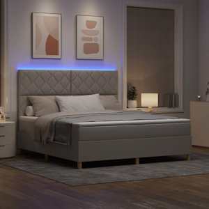 LED box pružinová postel s čelo Taupe 180 x 200 cm textil - obrázek 5