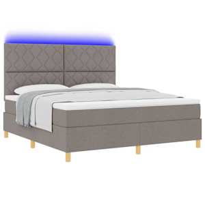 LED box pružinová postel s čelo Taupe 180 x 200 cm textil - obrázek 3