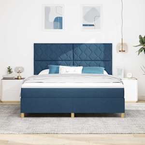 LED box pružinová postel s čelo Modrá 180 x 200 cm textil - obrázek 4