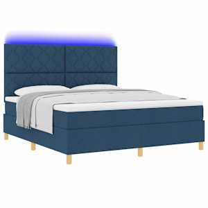 LED box pružinová postel s čelo Modrá 180 x 200 cm textil - obrázek 3