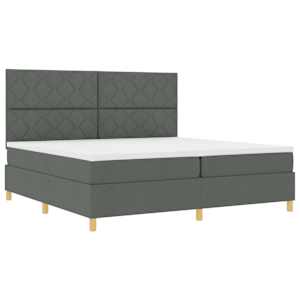 LED box pružinová postel s čelo Tmavě šedá 200 x 200 cm textil - obrázek 6