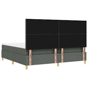 LED box pružinová postel s čelo Tmavě šedá 200 x 200 cm textil - obrázek 10