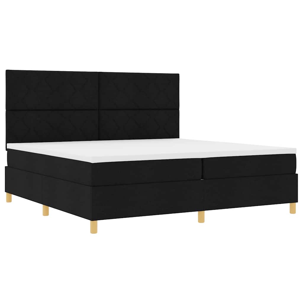 LED box pružinová postel s matrací Černá 200 x 200 cm textil - obrázek 6