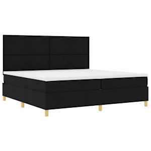 LED box pružinová postel s čelo Černá 200 x 200 cm textil - obrázek 6