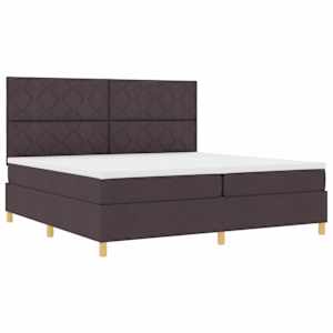 LED box pružinová postel s čelo Tmavě hnědá 200 x 200 cm textil - obrázek 6