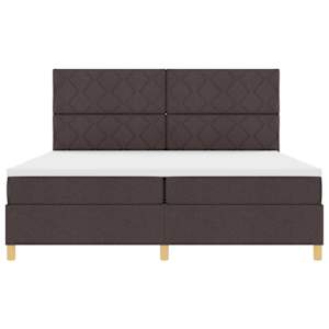 LED box pružinová postel s čelo Tmavě hnědá 200 x 200 cm textil - obrázek 8