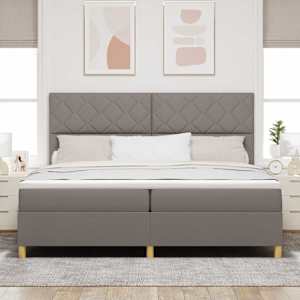 LED box pružinová postel s čelo Taupe 200 x 200 cm textil - obrázek 4