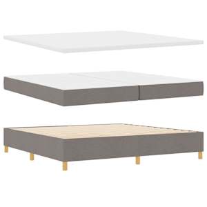 LED box pružinová postel s čelo Taupe 200 x 200 cm textil - obrázek 7