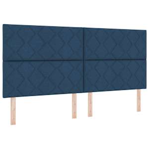 LED box pružinová postel s matrací Modrá 200 x 200 cm textil - obrázek 2
