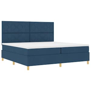 LED box pružinová postel s matrací Modrá 200 x 200 cm textil - obrázek 6