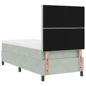 LED box pružinová postel s čelo Světle šedá 90 x 200 cm samet - obrázek 10