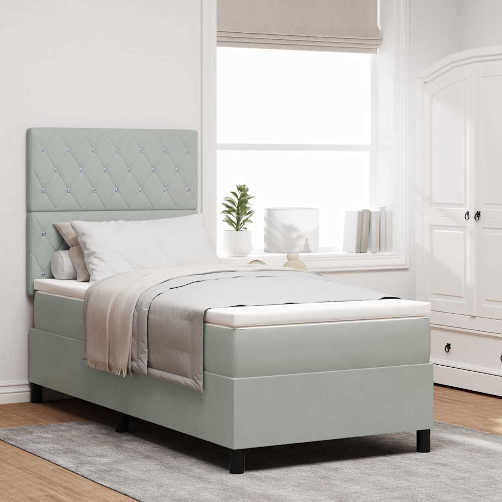 Vedrustatud Voodi Mattresses & LED Valgus Hall 100x200 cm Veluur