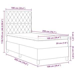 LED box pružinová postel s matrací Růžová 100 x 200 cm samet - obrázek 14