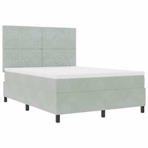 LED box pružinová postel s čelo Světle šedá 140 x 190 cm samet - obrázek 6