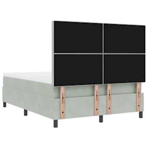 LED box pružinová postel s čelo Světle šedá 140 x 190 cm samet - obrázek 10